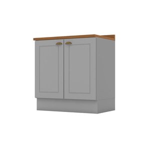 Módulo Cozinha Henn Americana Balcão C/ Tampo C/ 2 Portas 80cm Cinza-henn