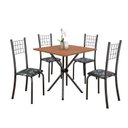 Ver imagem 2 de Conjunto de Mesa Tubular 048 70cm x 70cm Tampo em MDF com 4 Cadeiras Dany Prata/Preto/Cinamomo