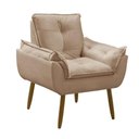 Ver imagem 6 de Sofá 2 Lugares com 1 Poltrona Decorativa para Sala de Estar Suede Capuccino