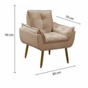 Ver mais imagens de Sofá 2 Lugares com 1 Poltrona Decorativa para Sala de Estar Suede Capuccino