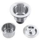 Ver imagem 2 de Kit Cuba Dupla Sa205 + Válvula com Cesto Aço Inox