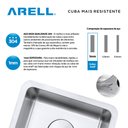 Ver imagem 6 de Kit Cuba Dupla Sa205 + Válvula com Cesto Aço Inox