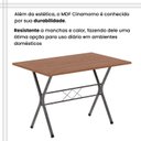 Ver mais imagens de Conjunto de Mesa Tubular 62 100x60cm Tampo em MDF Cinamomo com 4 Cadeiras Dany Prata/Preto Floral/Mart