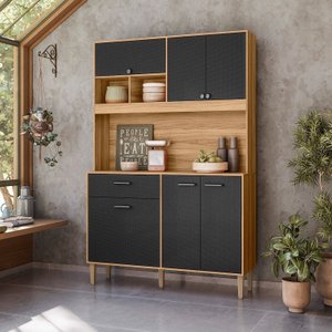 Armário de Cozinha 6 Portas 1 Gaveta Erva Doce 120