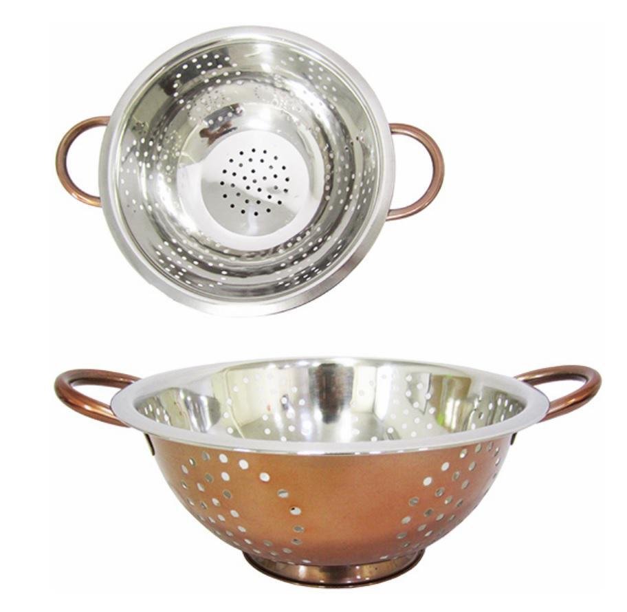 Escorredor de Massas Macarrão Inox Rose Gold 24cm - Wincy - 1