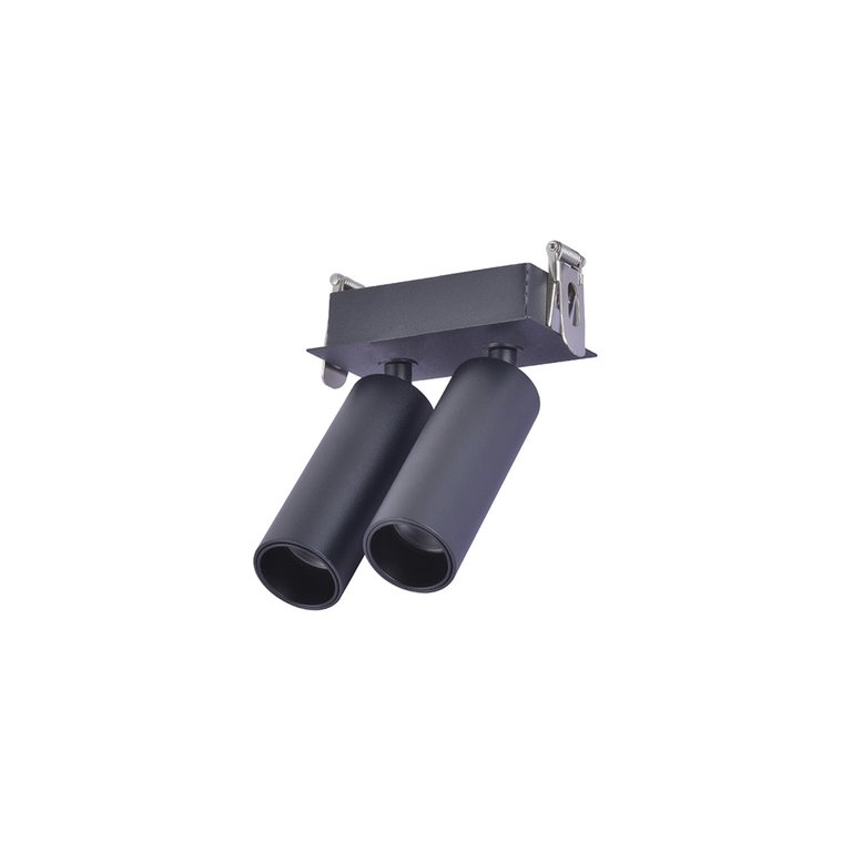 Spot Direcionável de Embutir Nordecor Kona Duplo Led Alto Irc 97 Bivolt Preto 2700k Luz Amarela Spot Direcionável de Embutir Nordecor Kona Duplo Led Alto Irc 97 Bivolt Preto 2700k Luz Amarela
