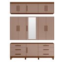 Ver imagem 4 de Guarda Roupa Casal Triton Plus 11 Portas com Espelho e Cômoda Doble Flex Nogueira Capuccino - Mó