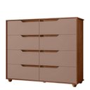 Ver imagem 6 de Guarda Roupa Casal Triton Plus 11 Portas com Espelho e Cômoda Doble Flex Nogueira Capuccino - Mó