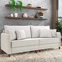 Ver imagem 2 de Sofá 3 Lugares Sala de Estar Living 232cm Asbury K01 Bouclê Creme - Lyam Decor
