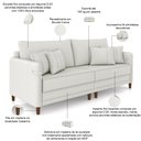 Ver imagem 4 de Sofá 3 Lugares Sala de Estar Living 232cm Asbury K01 Bouclê Creme - Lyam Decor