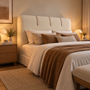 Ver imagem 1 de Cabeceira King Colchao de 193cm Moderna Estofada Premiun Macia Luxo Boucle Exclusiva Divani Aconcheg