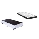 Ver imagem 1 de Cama Box Solteiro Colchão Mola Ensacada Premium + Box Sintético 60x88x188 Cor:branco
