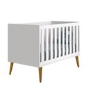 Ver imagem 2 de Kit Quarto Infantil Theo Madeira Branco Fosco - Berço + Cômoda