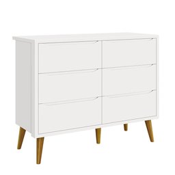 Kit Quarto Infantil Theo Madeira Branco Fosco - Berço + Cômoda - 4