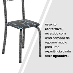 Conjunto de Mesa Tubular 70x70cm Tampo em Mdf Cinamomo com 4 Cadeiras Sara - 6