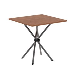 Conjunto de Mesa Tubular 70x70cm Tampo em Mdf Cinamomo com 4 Cadeiras Sara - 4