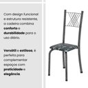 Ver imagem 7 de Conjunto de Mesa Tubular 70x70cm Tampo em MDF Cinamomo com 4 Cadeiras Sara Prata/Preto Floral/Mart
