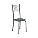 Ver imagem 5 de Conjunto de Mesa Tubular 70x70cm Tampo em MDF Cinamomo com 4 Cadeiras Sara Prata/Preto Floral/Mart
