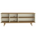 Ver imagem 4 de Rack com Painel Ripado e Prateleira para Sala Bend Smart 200cm MDF Louro e Luna com Preto Casa Lar