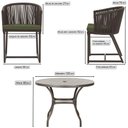 Ver imagem 2 de Mesa com 6 Cadeiras de Jantar Roma 120cm e Noronha em Alumínio Marrom Corda Náutica Estofado 13 Tram