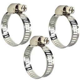 Abraçadeira Aço Inox Rosca Sem Fim 1" Polegada 16 - 25mm Reforçada | Kaza Inteligente | Kit 03 Un - 1