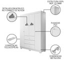 Ver imagem 4 de Jogo de Quarto Infantil Guarda Roupa e Cômoda Ane Branco - Phoenix Phoenix Baby