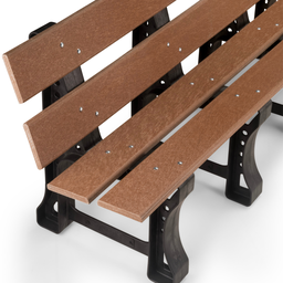 Banco de Jardim Madeira Plástica 2,0 M:marrom/kit Zincado Branco - 4