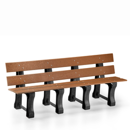 Banco de Jardim Madeira Plástica 2,0 M:marrom/kit Zincado Branco - 1