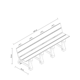 Banco de Jardim Madeira Plástica 2,0 M:marrom/kit Zincado Branco - 5