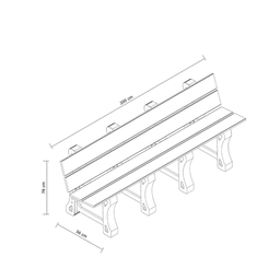Banco de Jardim Madeira Plástica 2,0 M:marrom/kit Zincado Branco - 6