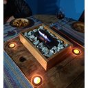 Ver mais imagens de Lareira Ecológica em Madeira com pedras brancas 35x25 cm - Misti