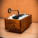 Ver imagem 3 de Lareira Ecológica em Madeira com pedras brancas 35x25 cm - Misti