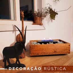 Lareira Ecológica em Madeira com pedras brancas 35x25 cm - Misti - 9