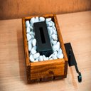 Ver imagem 4 de Lareira Ecológica em Madeira com pedras brancas 35x25 cm - Misti