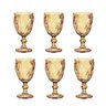 Jogo 6 Taças de Vidro Decorado 260ml Bico de Jaca Âmbar - 2
