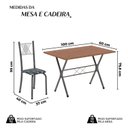 Ver imagem 3 de Conjunto de Mesa Tubular 062 100x60cm Tampo em MDF com 4 Cadeiras Sara Preto/Floral/Mart Prata