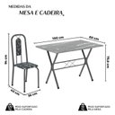 Ver imagem 3 de Conjunto de Mesa Tubular 062 100x60cm Tampo em Granito com 4 Cadeiras Lívia Preto/Floral/Mart Prata