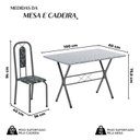 Ver imagem 4 de Conjunto de Mesa Tubular 062 100x60cm Tampo em Granito com 4 Cadeiras Lívia Preto/Floral/Mart Prata