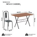 Ver imagem 4 de Conjunto de Mesa Tubular 062 100x60cm Tampo em MDF com 4 Cadeiras Lívia Preto/Floral/Mart Prata