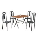 Ver imagem 2 de Conjunto de Mesa Tubular 062 100x60cm Tampo em MDF com 4 Cadeiras Lívia Preto/Floral/Mart Prata