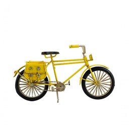 Miniatura Bicicleta Amarela 13x22x7,5cm Estilo Retrô Vintage - 6