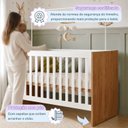 Ver mais imagens de Berço com Regulagem de Altura 100% MDF Soft Americano Marrom/Amadeirado/Branco