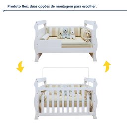 Berço 3 em 1 com Regulagem de Altura 100% Mdf Star - 5