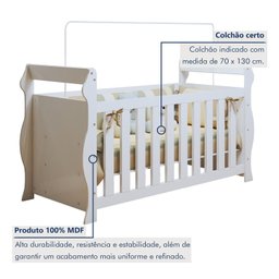 Berço 3 em 1 com Regulagem de Altura 100% Mdf Star - 2