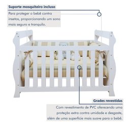 Berço 3 em 1 com Regulagem de Altura 100% Mdf Star - 3