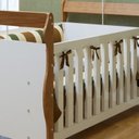 Ver mais imagens de Berço 3 em 1 com Regulagem de Altura 100% MDF Star Branco/Amadeirado