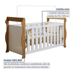 Berço 3 em 1 com Regulagem de Altura 100% Mdf Star - 2