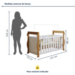Berço 3 em 1 com Regulagem de Altura 100% Mdf Star - 7