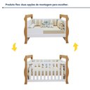 Ver imagem 5 de Berço 3 em 1 com Regulagem de Altura 100% MDF Star Branco/Amadeirado
