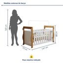 Ver imagem 7 de Berço 3 em 1 com Regulagem de Altura 100% MDF Star Branco/Amadeirado